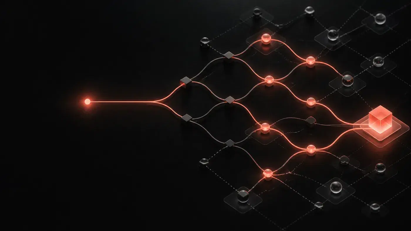 Abstract visualization of aixplain AI model routing