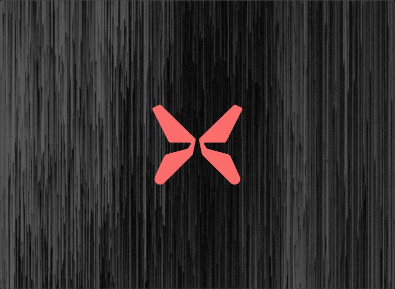 The coral iron butterfly mark on vertical paint streaks