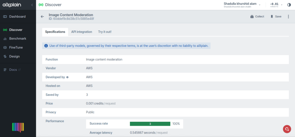 aiXplain models: Image content moderation