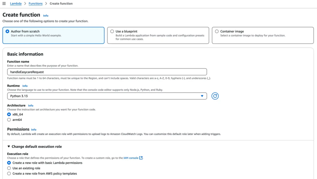 EasyCare Create Function 1